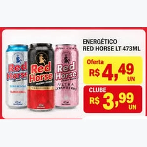 Recorte do encarte de Energético Red Horse 473 ml