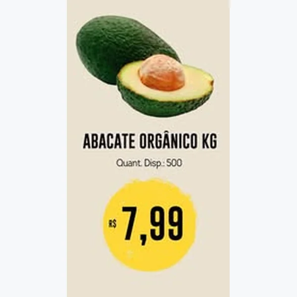 Recorte do encarte de Abacate Orgânico