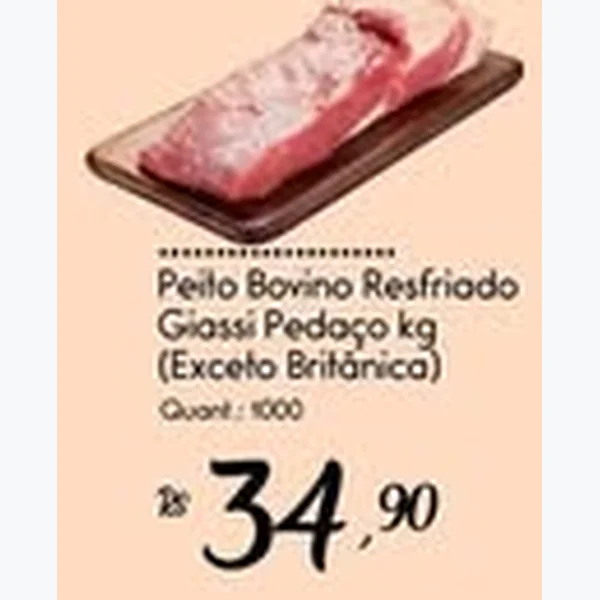 Recorte do encarte de Peito Bovino Resfriado Giassi