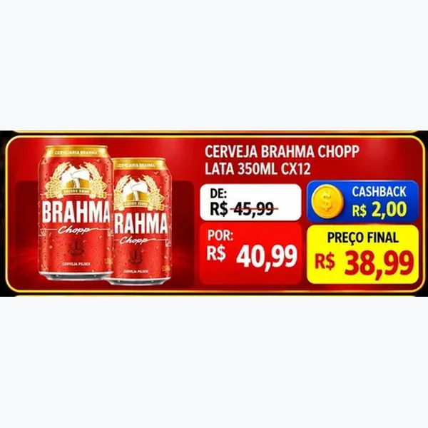 Recorte do encarte de Cerveja Chopp Brahma 12 un × 350 ml
