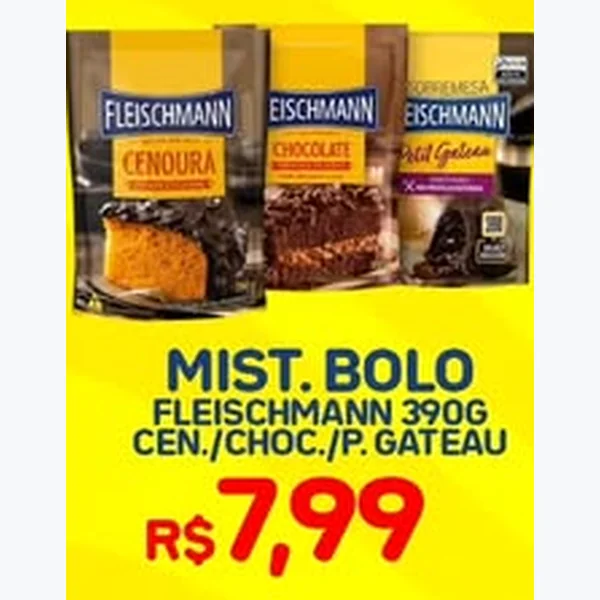 Recorte do encarte de Mistura para Bolo Chocolate Fleischmann 390 g