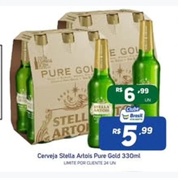 Recorte do encarte de Cerveja Pure Gold Stella Artois 330 ml