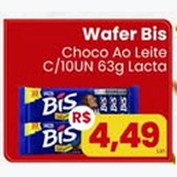 Wafer Choco ao Leite Lacta 10 un × 63 g