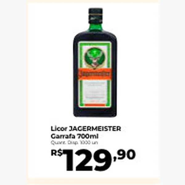 Recorte do encarte de Licor Jagermeister 700 ml
