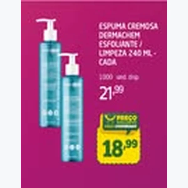 Recorte do encarte de Espuma Cremosa Esfoliante Dermachem 240 ml