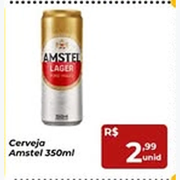 Recorte do encarte de Cerveja Amstel 350 ml