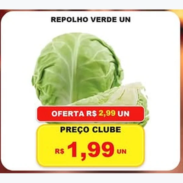 Recorte do encarte de Repolho Verde