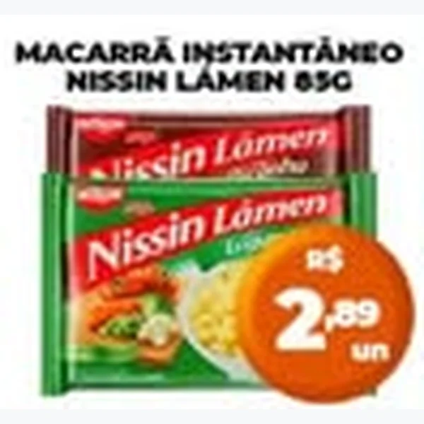 Recorte do encarte de Macarrão Instantâneo Nissin Lámen