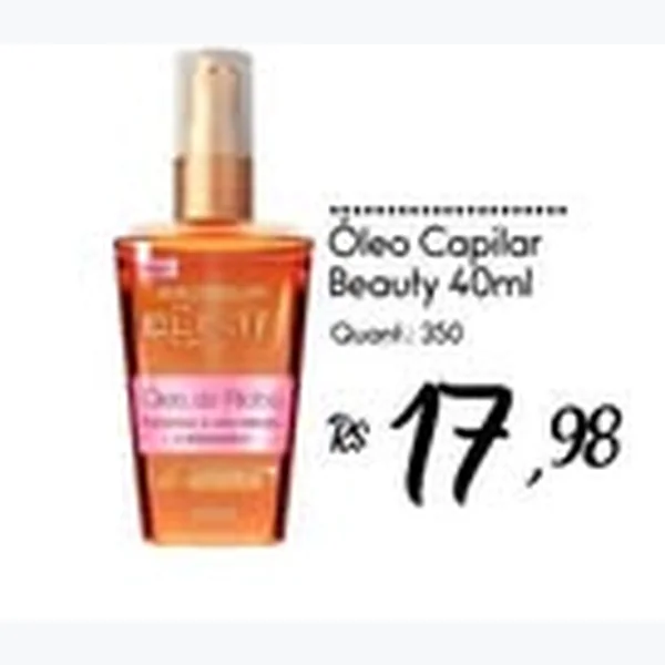 Recorte do encarte de Óleo Capilar Beauty 40 ml