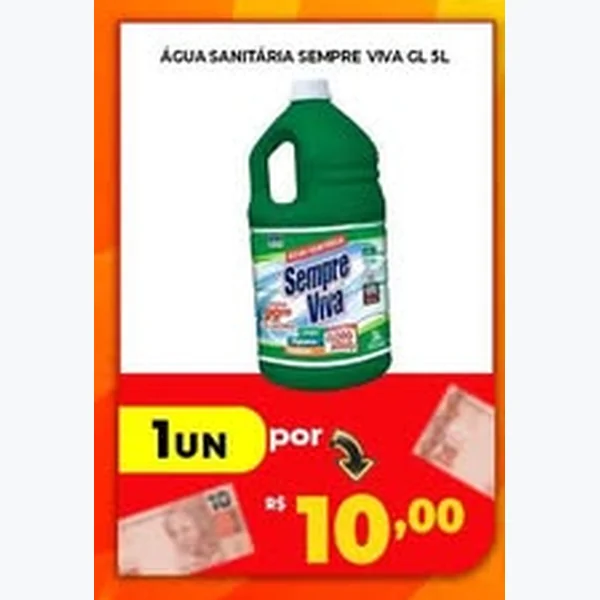 Recorte do encarte de Água Sanitária Sempre Viva 5 L