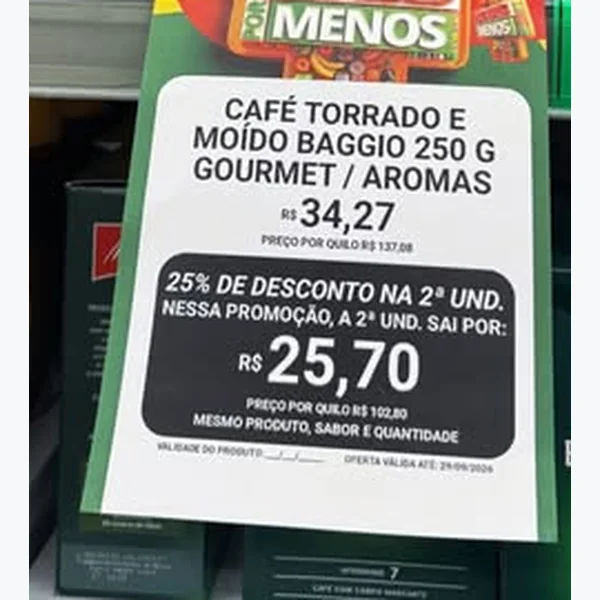Café Torrado e Moído Gourmet Baggio 250 g