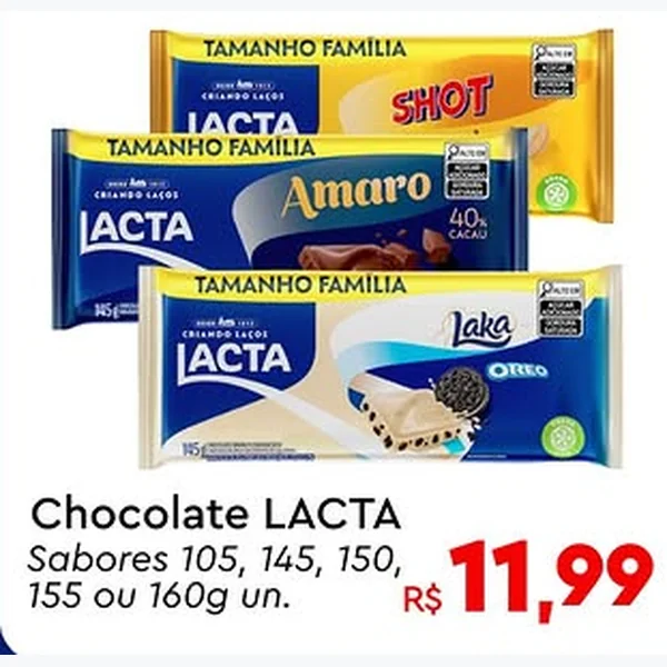 Recorte do encarte de Chocolate Lacta
