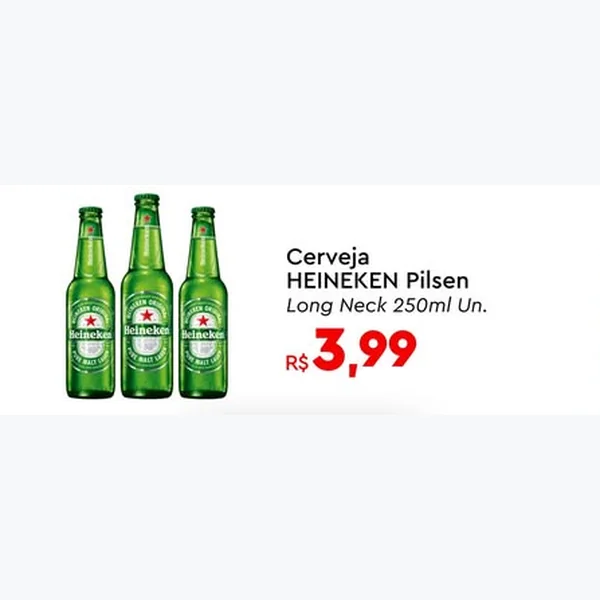 Cerveja Pilsen Heineken 250 ml