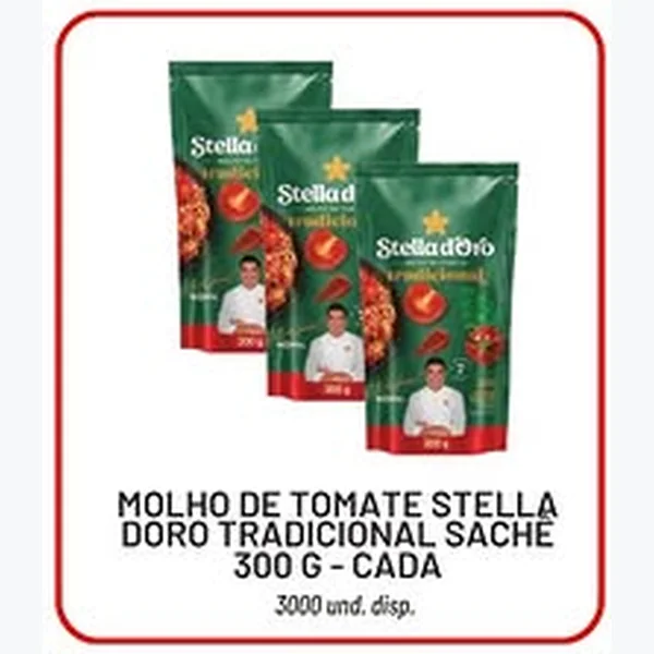 Recorte do encarte de Molho de Tomate Tradicional Stella D'oro 300 g