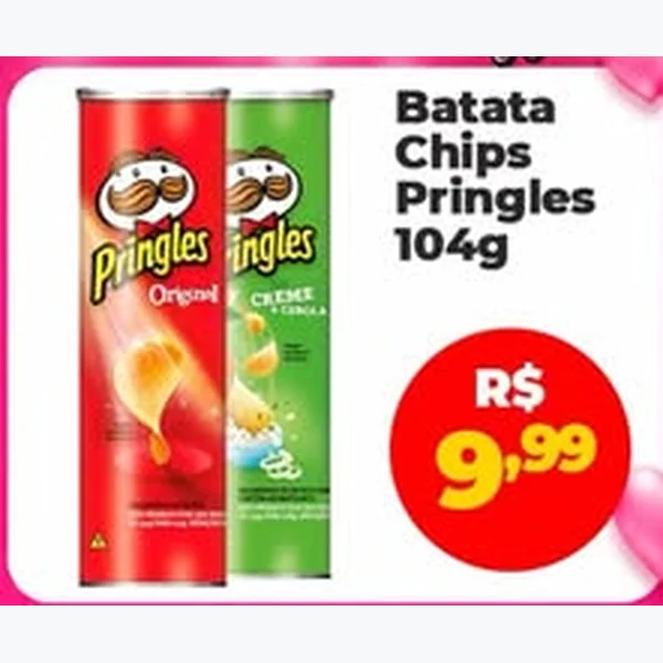 Recorte do encarte de Batata Chips Pringles 104 g