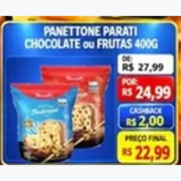 Panettone Chocolate Ou Frutas Parati 400 g