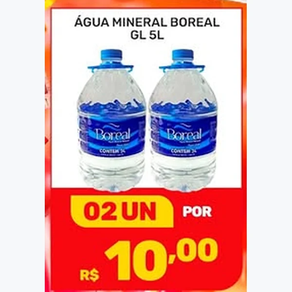 Recorte do encarte de Água Mineral Boreal 5 L