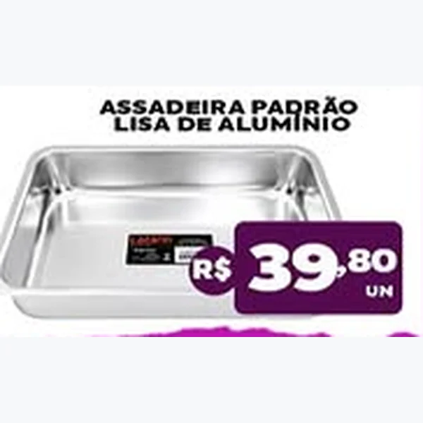 Assadeira Padrão Lisa de Alumínio