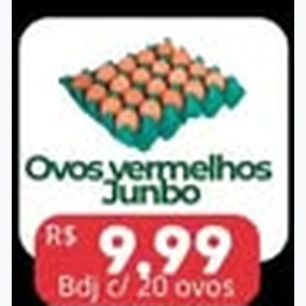Recorte do encarte de Ovos Vermelhos Junbo 20 un