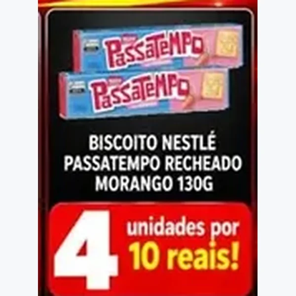Recorte do encarte de Biscoito Recheado Nestlé Passatempo 130 g