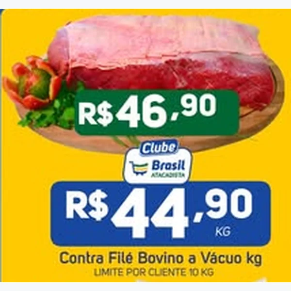 Recorte do encarte de Contra Filé Bovino a Vácuo