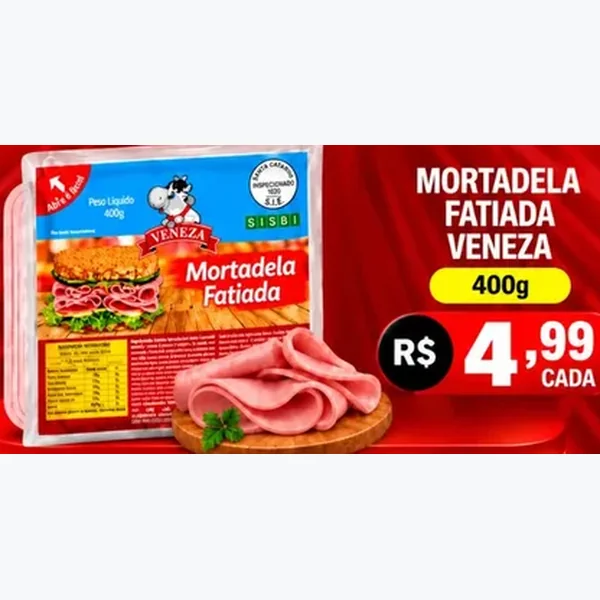 Mortadela Fatiada Veneza 400 g