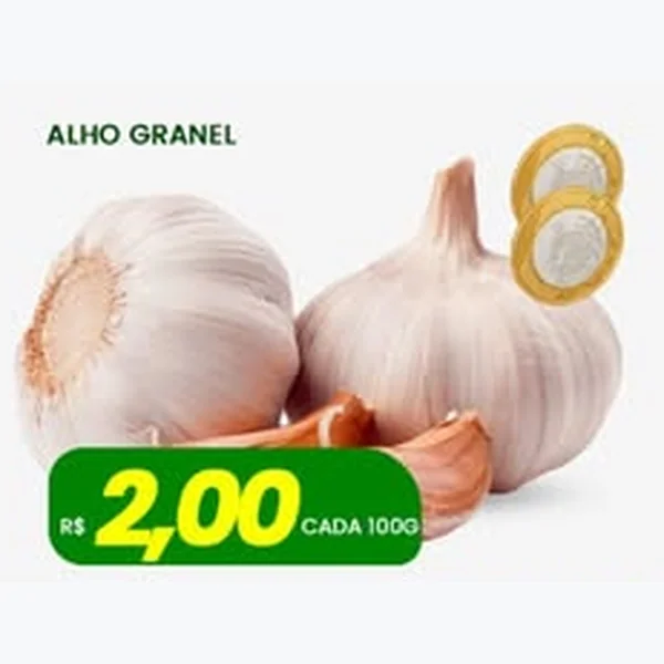 Recorte do encarte de Alho Granel