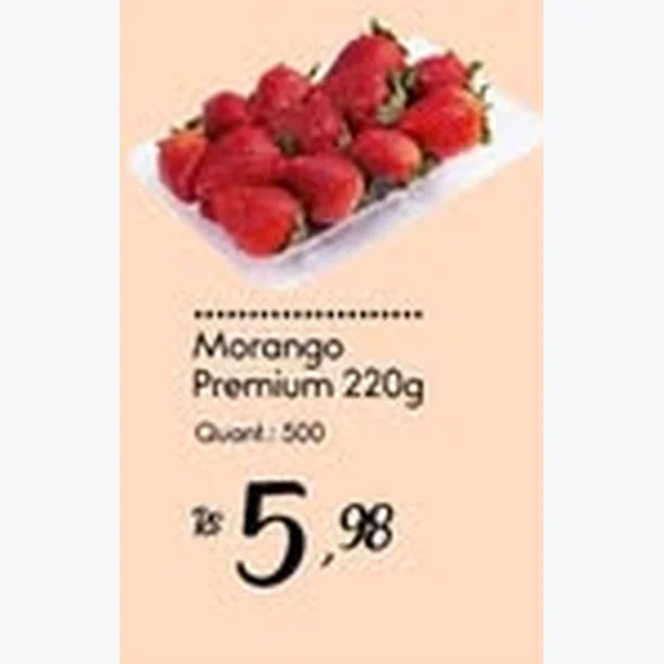 Recorte do encarte de Morango Premium 220 g