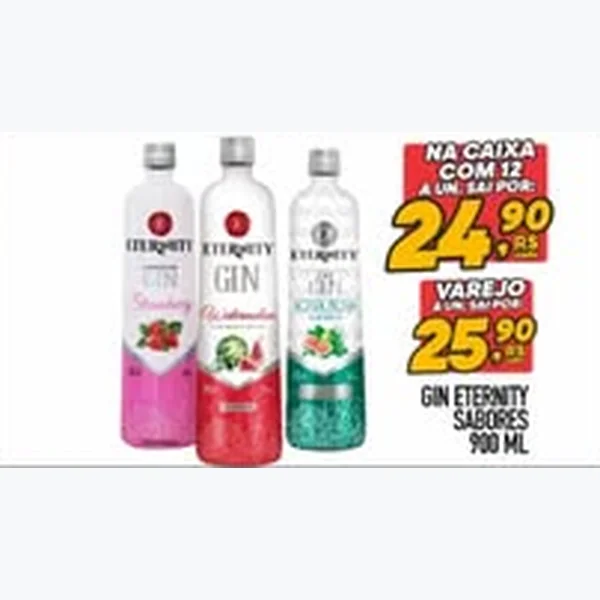 Recorte do encarte de Gin Sabores Eternity 900 ml