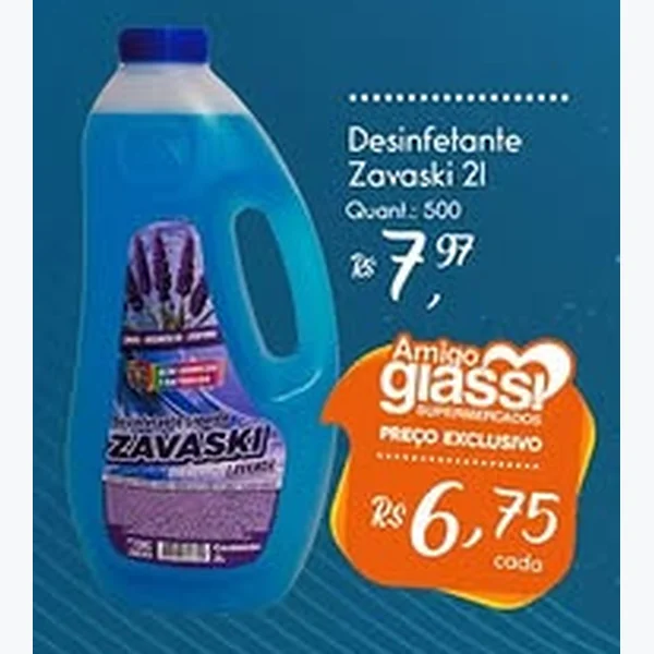 Recorte do encarte de Desinfetante Zavaski 2 L