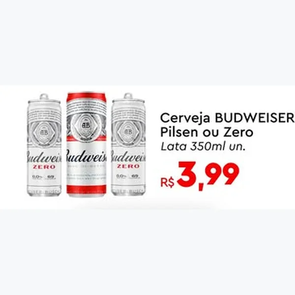 Recorte do encarte de Cerveja Zero BUDWEISER 350 ml