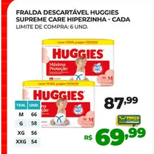 Fralda Descartável Supreme Care Huggies