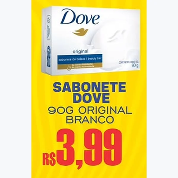 Recorte do encarte de Sabonete Original Branco Dove 90 g