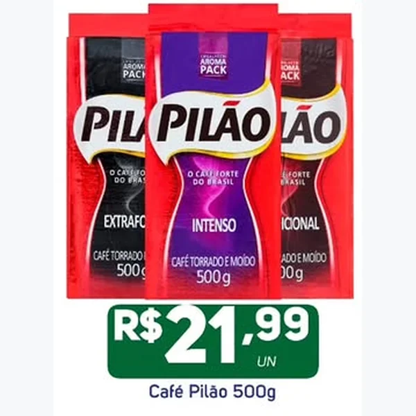 Recorte do encarte de Café Torrado e Moído Pilão 500 g