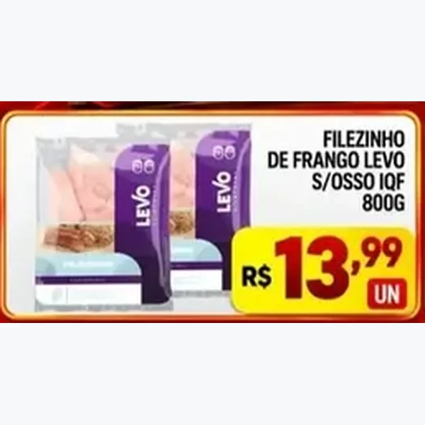 Filézinho de Frango Congelado Iqf Levo 800 g