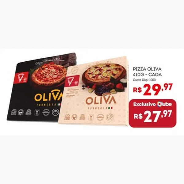 Recorte do encarte de Pizza Oliva 410 g