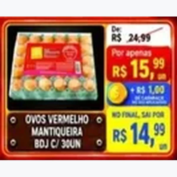 Recorte do encarte de Ovos Vermelhos Mantiqueira 30 un