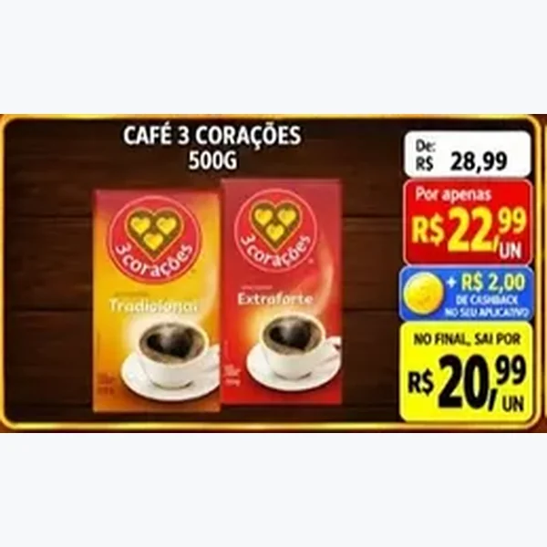 Recorte do encarte de Café 3 Corações 500 g