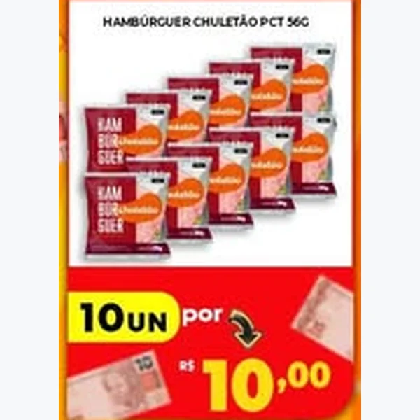 Recorte do encarte de Hambúrguer Chuletão 56 g