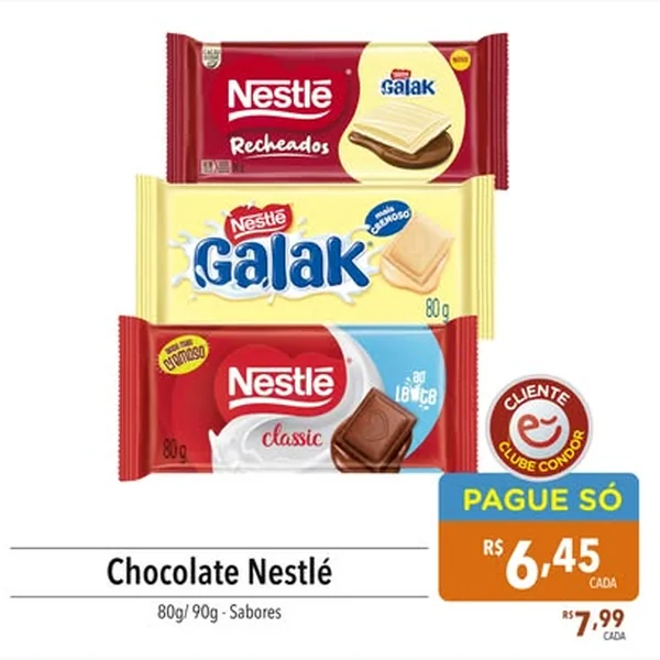 Recorte do encarte de Chocolate Nestlé 80 g