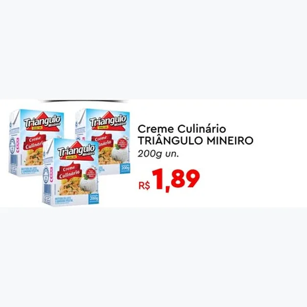 Recorte do encarte de Creme Culinário Triângulo Mineiro 200 g