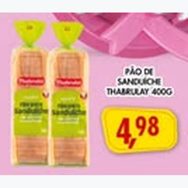 Recorte do encarte de Pão de Sanduíche Thabrulay 400 g