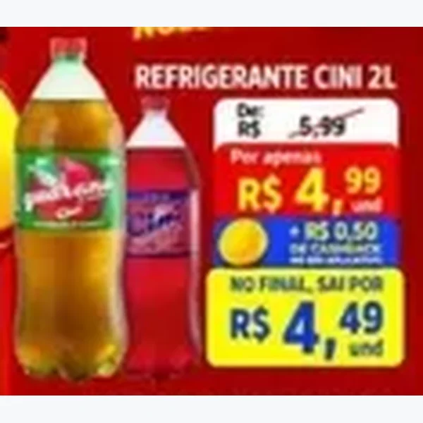 Recorte do encarte de Refrigerante Cini 2 L