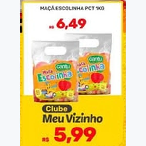 Recorte do encarte de Maçã Escolinha Cantu 1 kg