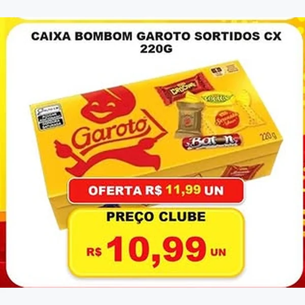 Caixa de Bombom Sortidos Garoto 220 g