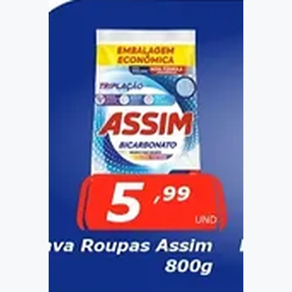 Lava Roupas Bicarbonato Assim 800 g