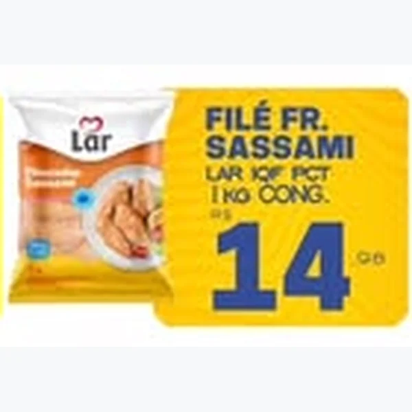 Recorte do encarte de Filé de Frango Sassami Lar 1 kg