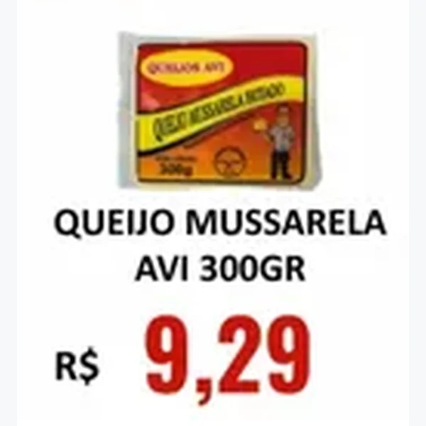 Recorte do encarte de Queijo Mussarela AVI 300 g