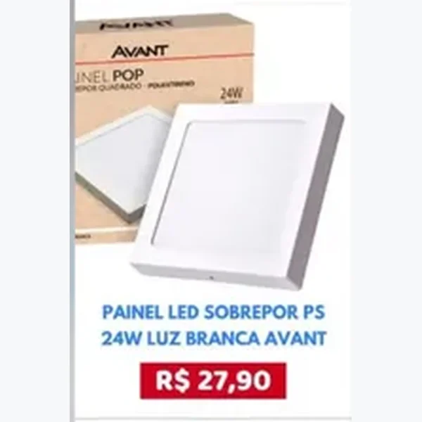 Painel Led Sobrepor Ps Luz Branca Avant 24 un