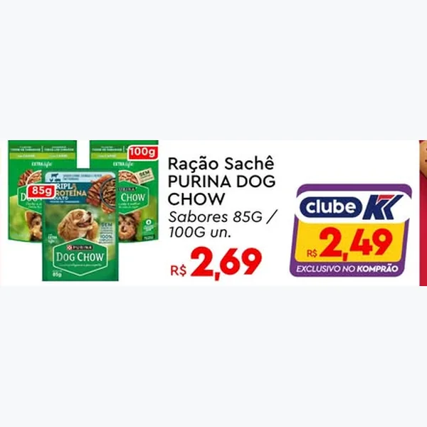 Ração Sachê Dog Chow Purina 100 g